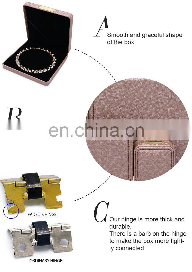 Fadeli factory wholesale custom logo plastic brown jewelry bangle earring pendant ring necklace box