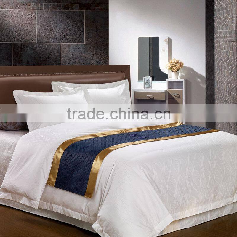 100% cotton white satin hotel donna cover set jacquard hotel bedding set customer LOGO bedding set