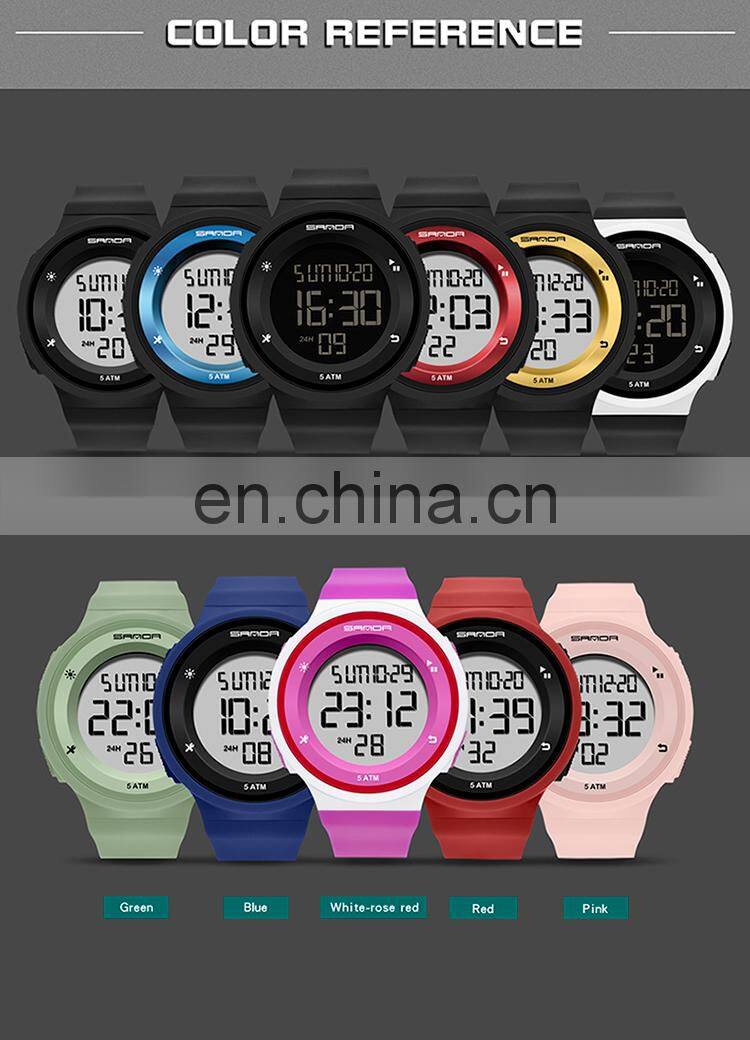 Sanda 2001 Cool Electronic Watches for Ladies Men LED Luminous Waterproof Functional Sport Digital Watch