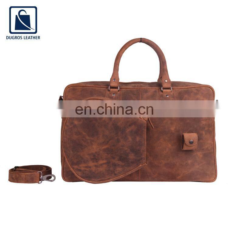 Anthracite Fitting with Cotton Lining Modern Design Stylish Look Durable Genuine Leather Laptop Bag for Men