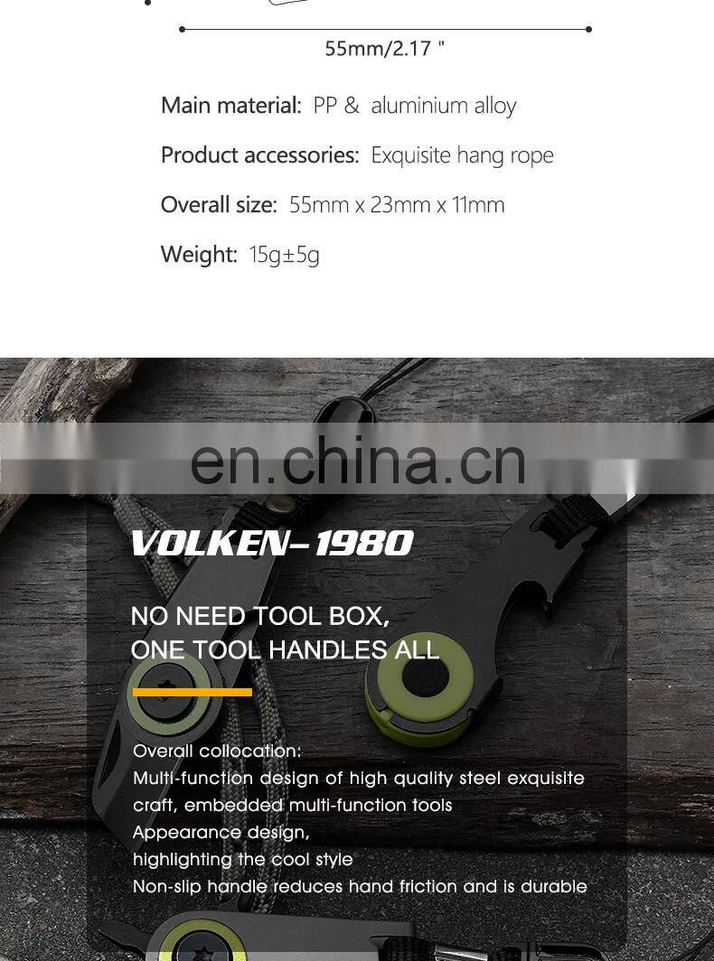 Outdoor Multi-Function EDC Tools Mini Key Chain Screwdriver Portable Lanyard Tools Gift Customized