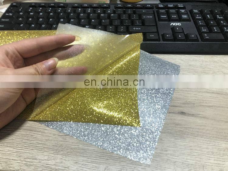 wholesale Korea best quality htv glitter film heat transfer glitter color vinyl rolls for t-shirt custom
