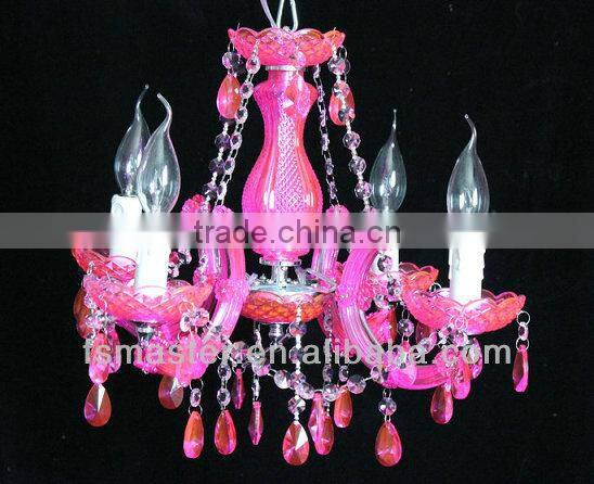 2013 hot sale European style pink color crystal chandelier light