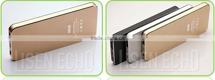 Fashionable ultra-thin mirror panel USB li-polymer battery bank power