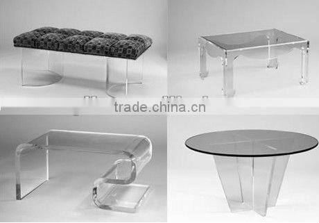 2013 simple top class transparent acrylic computer stand desks