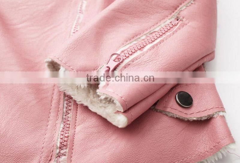 Kids clothing autumn winter new children leather girl coat high quality girls outerwear kids wear