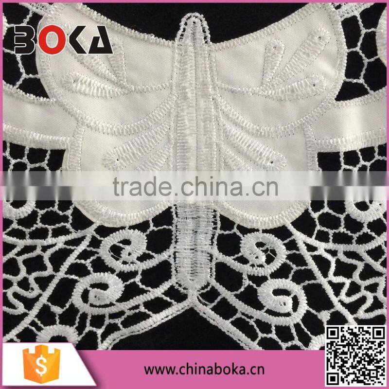 white crochet embroidery neck trim