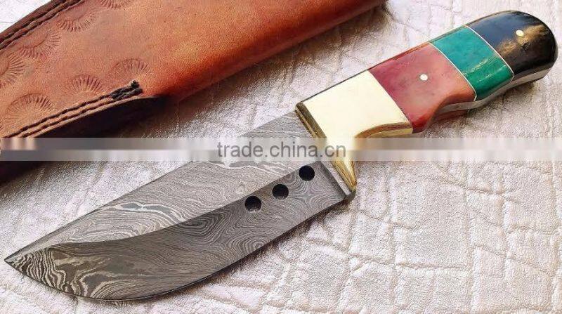 Fixed blade Custom Damascus skinneri Hunting knife wood handle