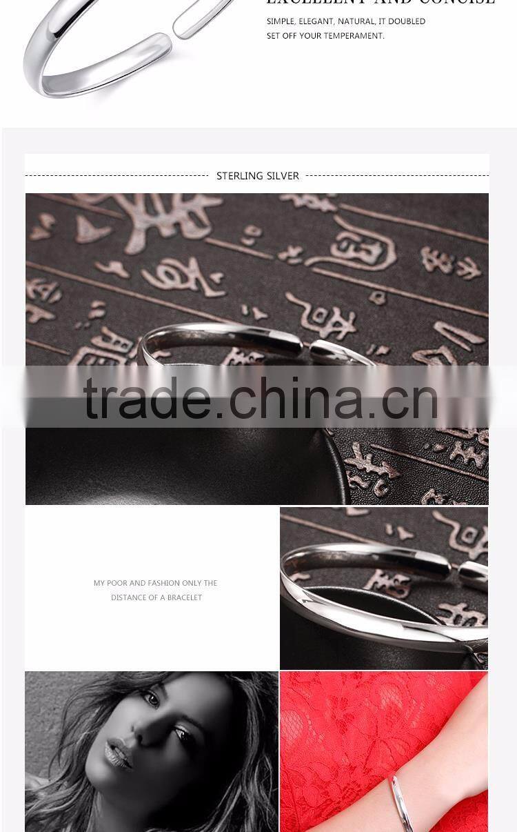 Simple elegant 925 solid silver custom bracelet