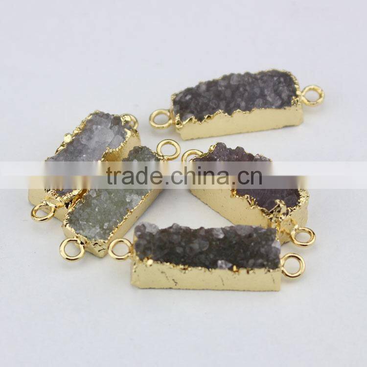 JF8584 fashion crystal pave round chunky agate slab beads