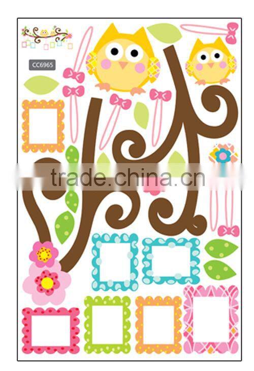 ALFOREVER the owl photoframe decals,owl photoframe sticker