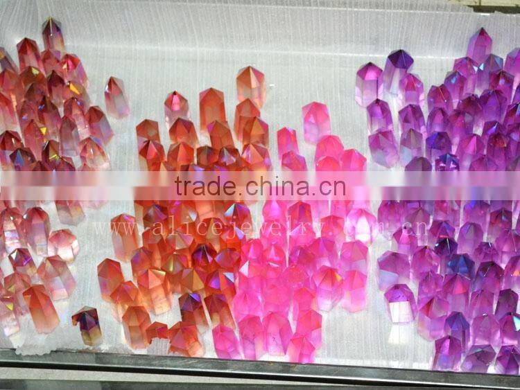 Rock mineral specimen titanium crystal quartz point with inclusions for healing energy