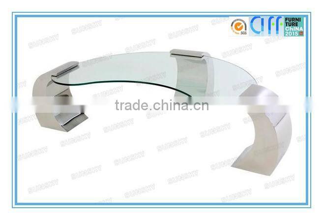 two layers rectangle tempered glass top coffee table 4262