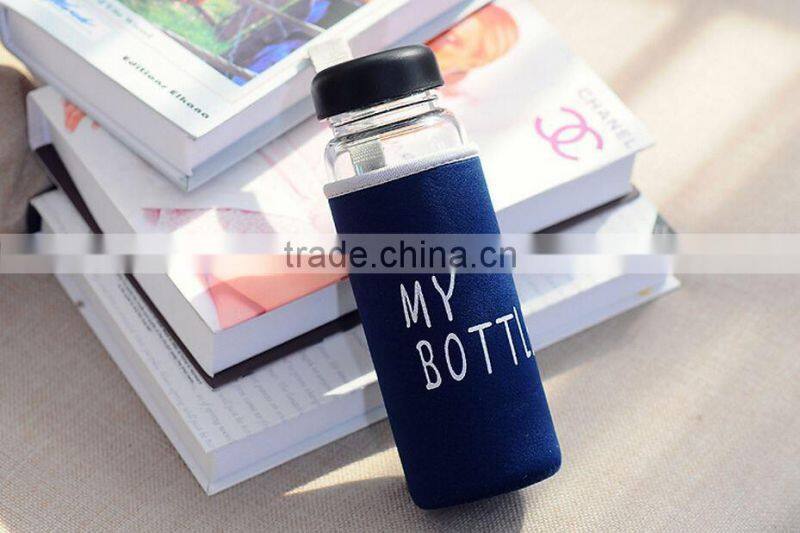 BPA Free Glass Shaker Water Bottle Sports 500ML Portable Clear My Bottle Sport Glass Fruit Juice Water Cup Travel Bottle