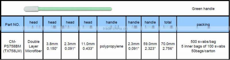 Double layer Microfiber cleanroom swab ,2014 hot sale