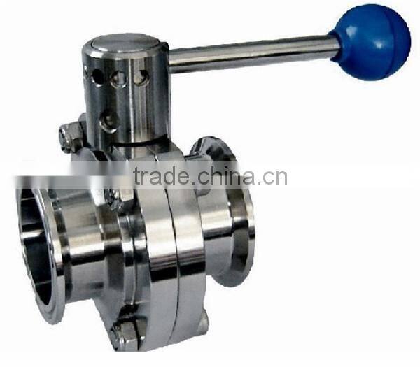 manual sanitary tri-clamp butterfly valve