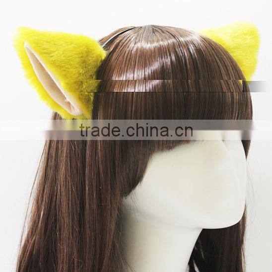 CAT ears hair clip , White Lining, for Cosplay Costume Party Halloween
