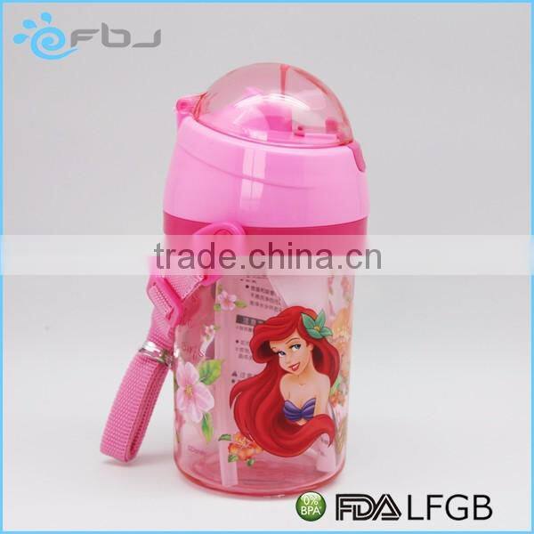 BPA FREE Cartoon Plastic Kids Water Bottle With Straw ~