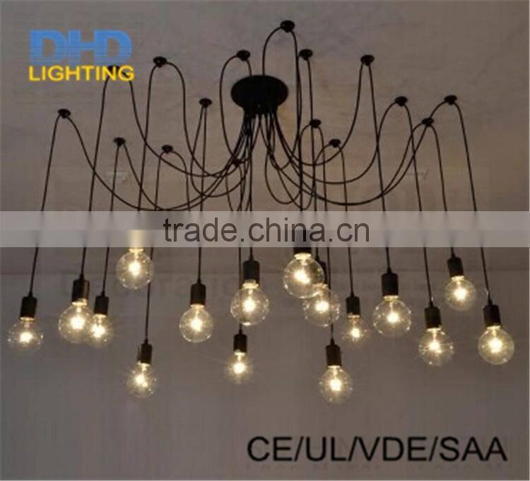 The 6-8-10-12-14 heads Spider chandelier insustrial iron pendant lamp edison vintage up and down lighting fixture