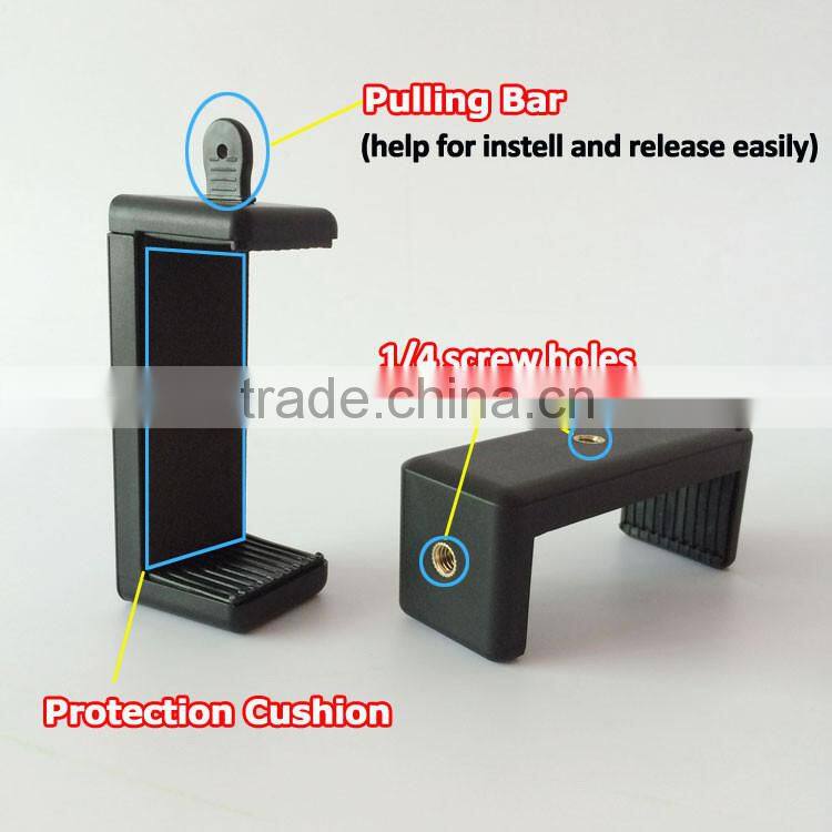 Big Tripod Adapter Cellphone Clip Stand Holder with extendable clip range 77-115mm for big smartphone 5.5inch above