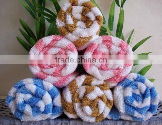 yarn dyed stripe bamboo fiber bath towel