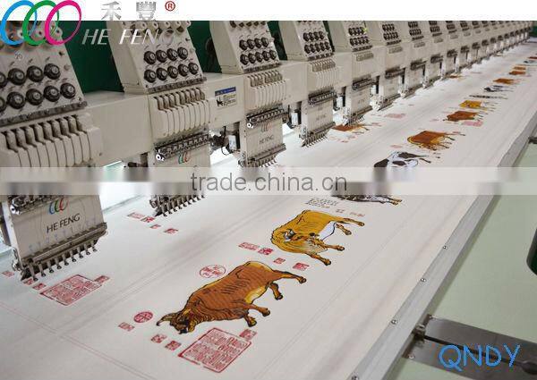 16 heads 9 needles computerized operation flatbed embroidery machine