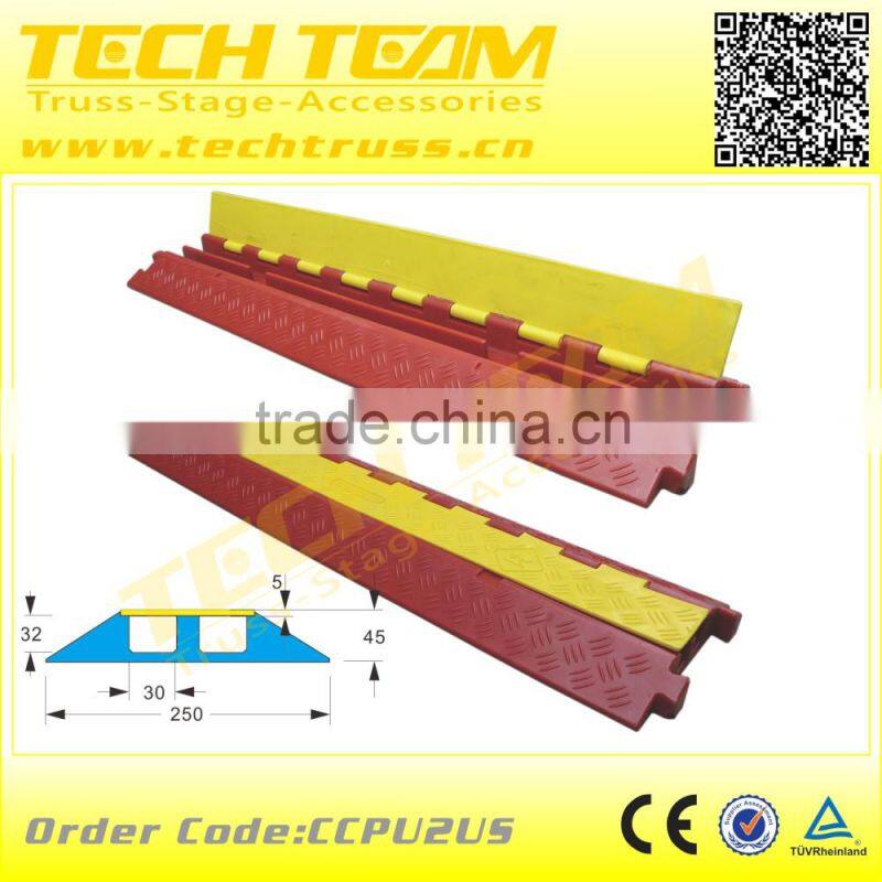 Rubber Base & Plastic Flap 2-Channel Car Cable Cross Protector , cable cross loading 5T