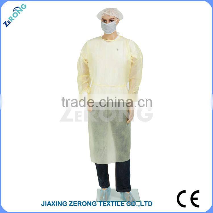 Sample free blue disposable pp isolation gown