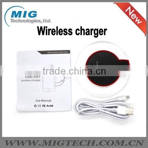 Qi Wireless charger Fantasy Crystal UFO Shape for samsung S6 Charging pad with LED lighting for samsung S6 edge for iphone