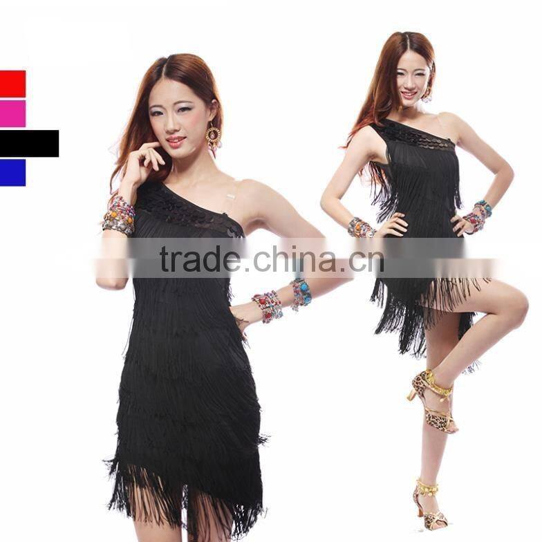 2016 High quality women new multi-layer tassel Latin dance dress cheap latin dance skirt for sale