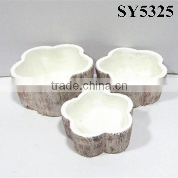 Cement pots for wholesale indoor petal shape flower pot