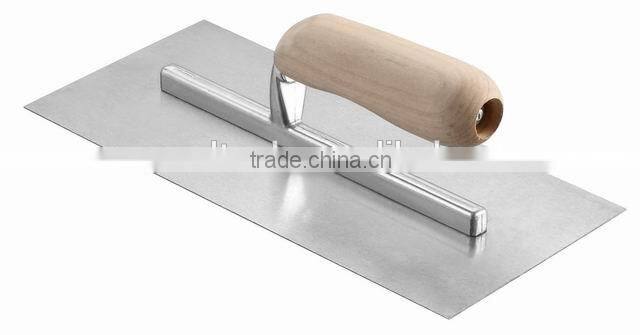 Carbon Steel Trowel with Wooden Handle , Drywall and Plastering Tools
