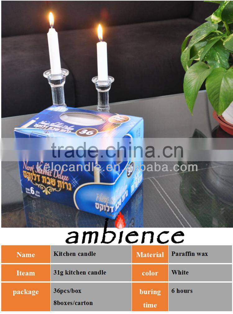 Jewish shabbos white 3 hours Candle