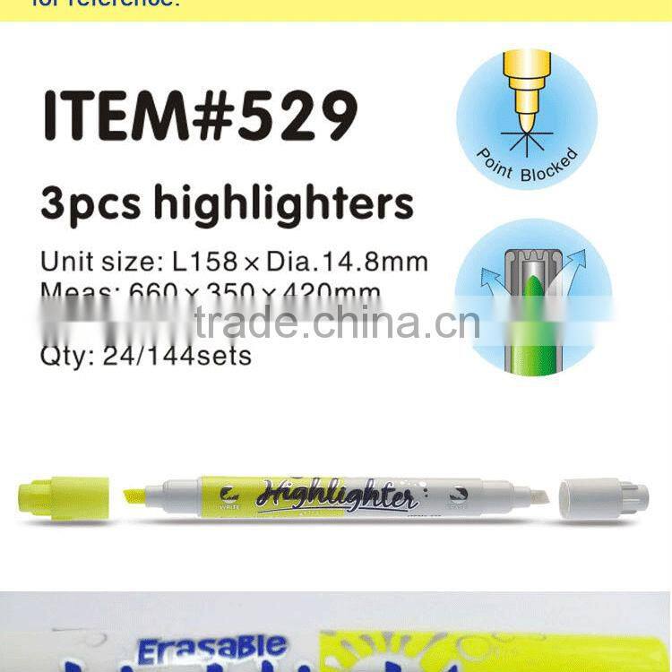2 in 1 erasable highlighter marker pen item 529