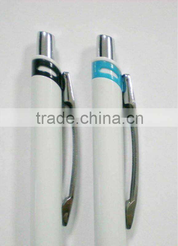 hot sale 2012 new design plastic ball point pens with secondary injection grip