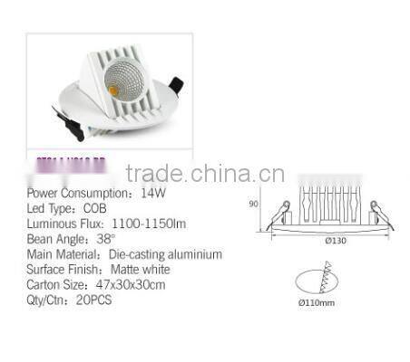 Wholesale price led light spot 14 watt cob led spot light high quality gimbal head led adjustable spot light
