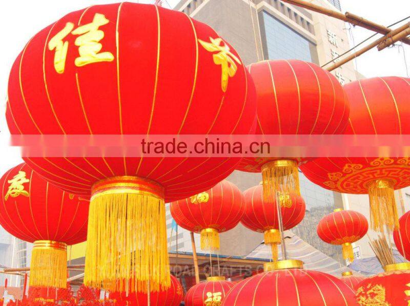Red color Chinese silk lantern for New Year decoration