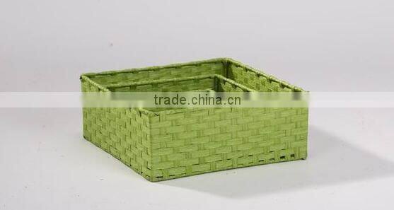Green Antique Handmade Paper Storage Basket