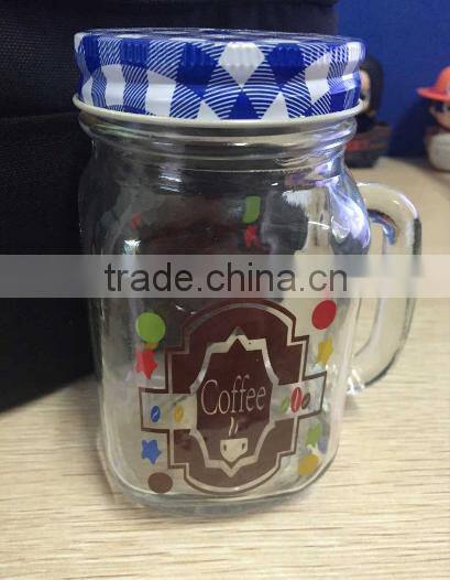 Glass water bottle with handle 350ml juice bottle glass drinking bottle with handle