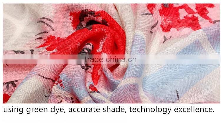 best christmas present flower pattern pure wool scarf