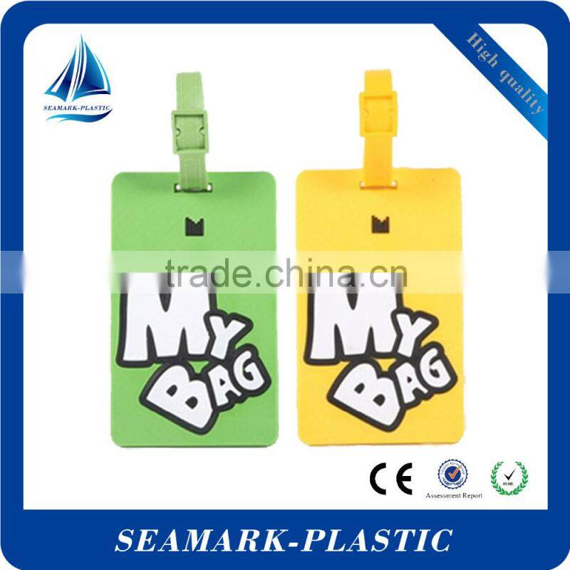 2016 bulk cheap custom shape soft pvc durable plastic luggage tags
