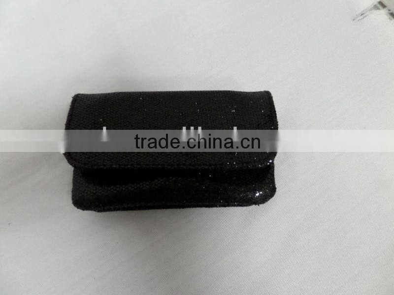 2015 fashion black glitter cosmetic bag