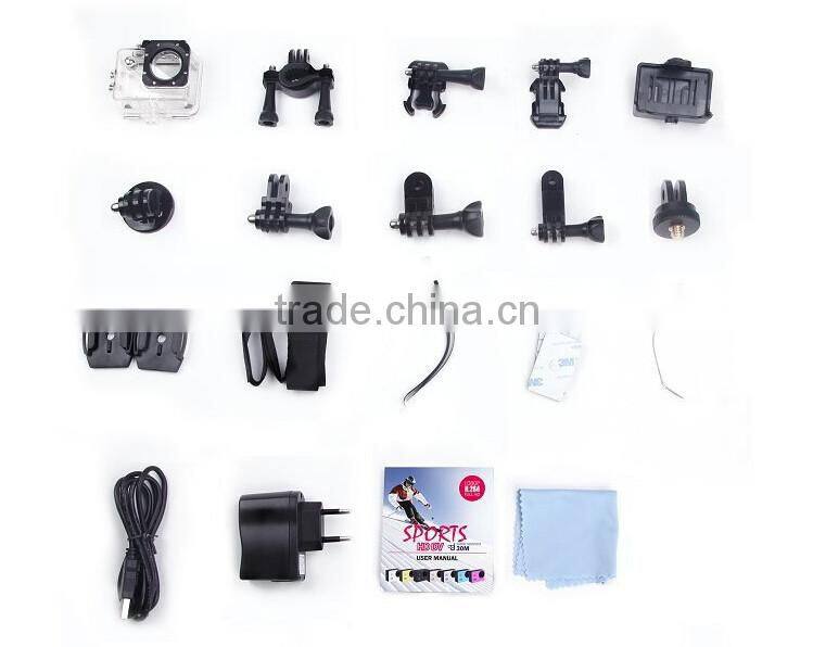 1.5 Inch LCD Screen 1080P Full HD 12M Pixel CMOS Sensor Waterproof Sports DV Camera