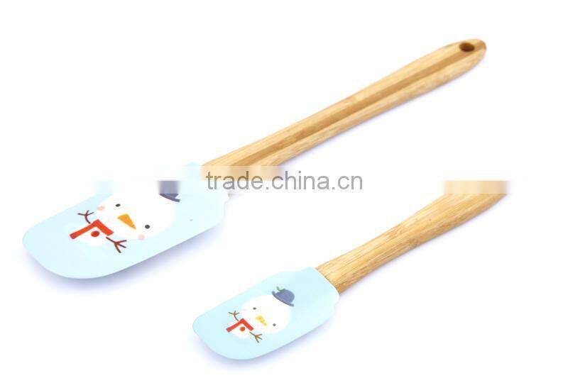New product wood handle silicone spatula set