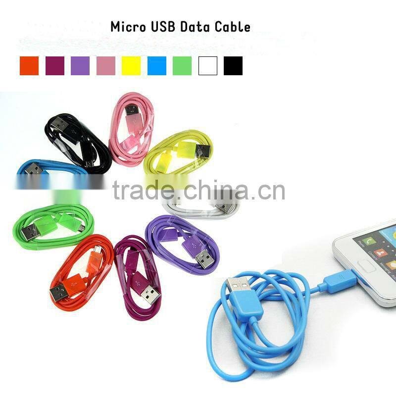 2014 Hot Selling Colorful Micro USB Cable Sync Data Charger Cable For Samsung HTC Motorola Cellphone Tablet