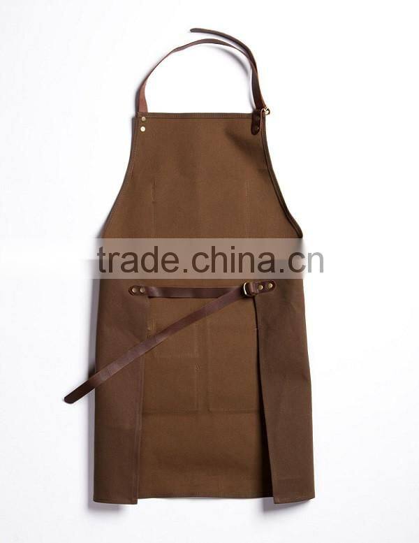 Custom high quality leather work apron canvas for men