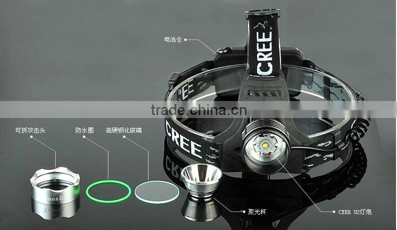 A-OK Newest high power 3 aaa battery powered led head lamp with led headlamp flood and spot function