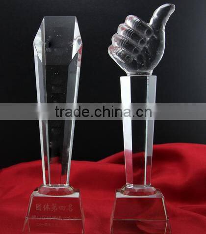 3D laser golf ball shape crystal trophy