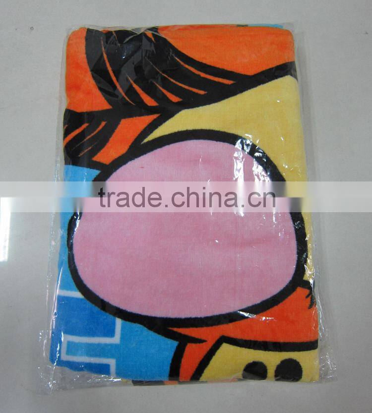 100% cotton terry velour printing brand name beach towel promotional brand towel