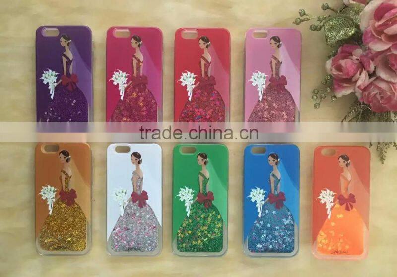 Glitter Quicksand & Stars Hard Liquid Cover Case for Huawei Mate 7